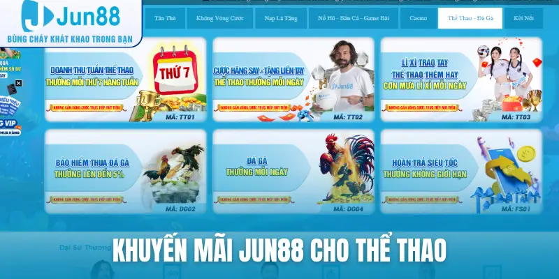 Khuyến mãi Jun88 cho thể thao