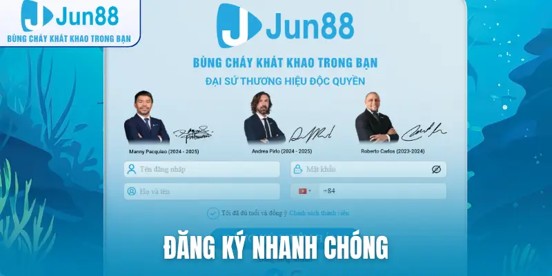 Đăng ký Jun88 nhanh chóng