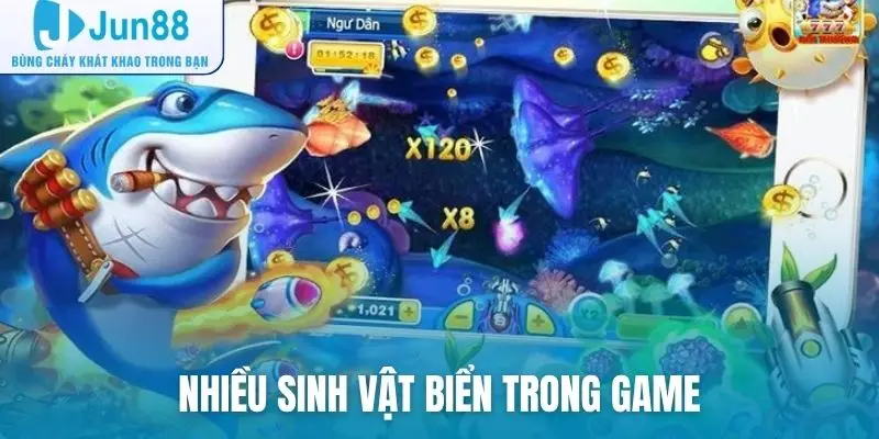 Nhiều sinh vật biển trong game