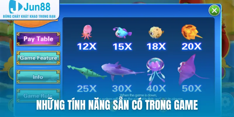 Những tính năng sẵn có trong game
