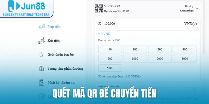 Quét mã QR để chuyển tiền