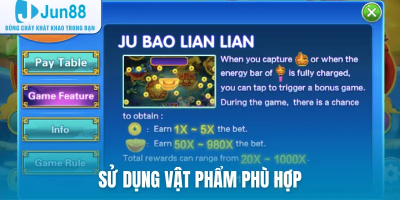 Sử dụng vật phẩm phù hợp