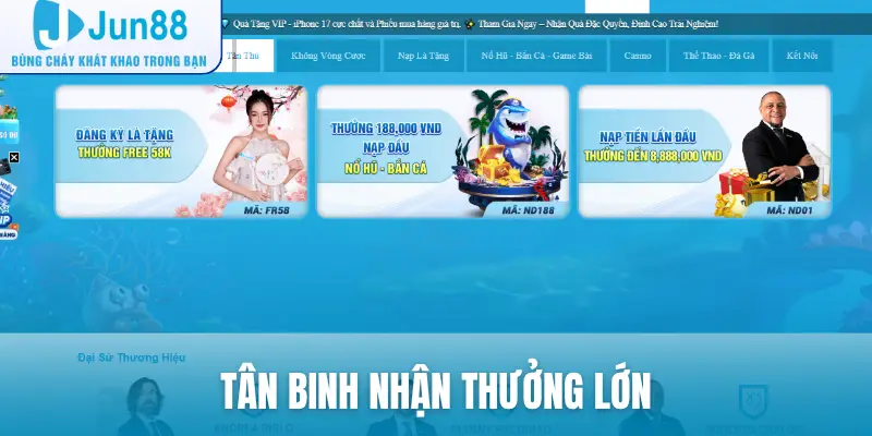 Tân binh nhận thưởng lớn