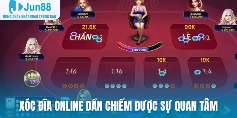 Xóc đĩa online dần chiếm được sự quan tâm của người chơi